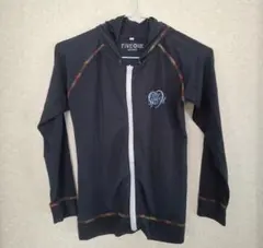 ラッシュガード　フード付き　ジップアップ　紺　140　水泳　スイミング