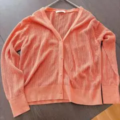ユニクロ ハイツイストコットンショートカーディガン オレンジ XＬ【0127】
