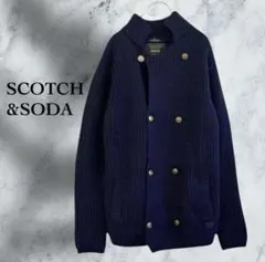 『スコッチ＆ソーダ』カーディガン【M】ネイビー 紺　ダブル　ウール　ジェンダー