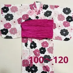 100〜120 キッズ浴衣＋帯のセット