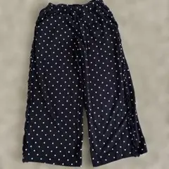 水玉　ドット　ブラック　ロングパンツのサムネイル