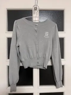 NICE CLAUP グレー 半袖カーディガン