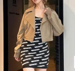 GYDA BENIGN PUFFジャカード タイトニットワンピース