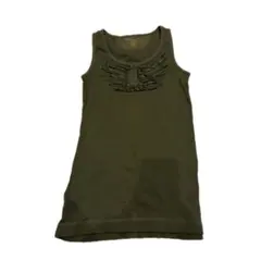 Eddie Bauer Y2Kタンクトップ カーキ フリル付きのサムネイル