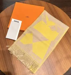 エルメス　カマイユ  マフラー 中古・古着通販】HERMES (エルメス) カマイユ カシミヤマフラー ブルー