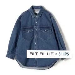 【美品】 SHIPS 別注BIT BLUE デニムシャツジャケット ライトブルー