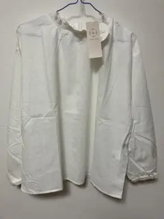 新品・タグ付き サマンサモスモス 襟スカラップシャーリング前後2WAYブラウス