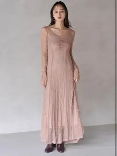 SNIDEL スナイデル　フロントギャザーレースドレス　ワンピース