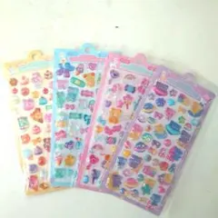 ぷっくり立体シール4シート スイーツ デコ✨