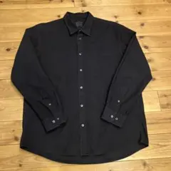 無印良品 洗いざらしブロード長袖シャツ 紳士XL・黒