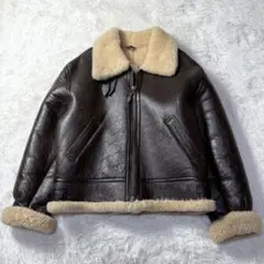 【美品】90s vintage B-3 ムートン フライトジャケット M 短丈