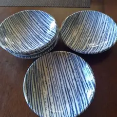 NITORI ストライプ模様 陶器皿 5枚セット