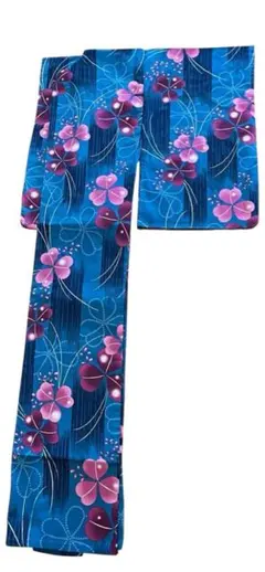 子供用青色花柄浴衣