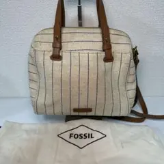 フォッシル 2way ショルダーバッグ キャンバス レザー ストライプのサムネイル
