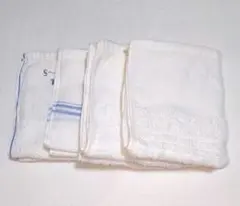 粗品タオル　4枚　訳あり　ほぼ未使用　まとめ売り　フェイスタオル　昭和レトロ