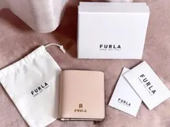 FURLA フルラ カメリアs 二つ折り財布 ピンク ベージュ バイカラー