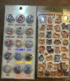 ボンボンドロップシール　柴犬　カプセルシール　海洋生物　　2セット