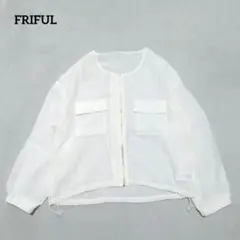 C8-4356　シースルートップス　フルジップ　ノーカラー　L【FRIFUL】