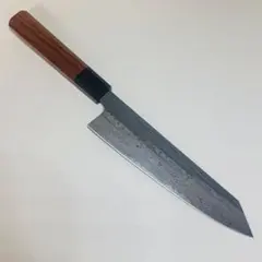 【鞘付け】黒打ちダマスカス和牛刀八角柄 和包丁　シェフナイフ 210mm 牛刀 ダマスカス 和牛刀 210mm 槌目 黒仕上げ 黒檀八角柄 シェフナイフ