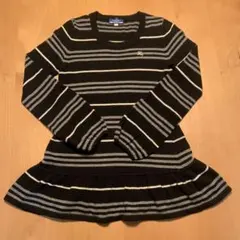 美品　バーバリーブルーレーベル　カシミヤ アンゴラ　ニット　ペプラム　ボーダー