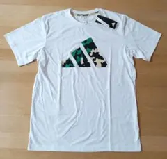 アディダス　半袖Tシャツ　Lサイズ　ホワイト　綿混　吸汗速乾