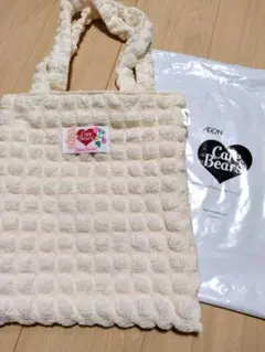 イオン　ケアベアコラボ　チアパンダポップコーンバッグ【ホワイト】