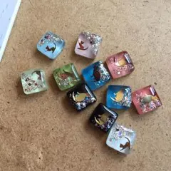 ネコの親子 ガラスタイルピアス/イヤリング