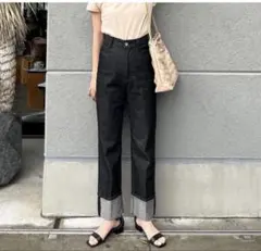 basementonline ロールアップデニム　ブラックM