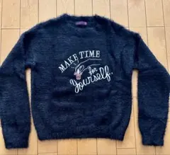 美品♡lovetoxic ブラックセーター L シャギーニット160