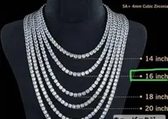 シルバーテニスネックレス　キュービックジルコニア