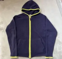 ニットパーカー　00s ライムグリーン　y2k