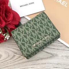 《新品》MICHAEL KORS マイケルコース折り財布　グリーン 折り財布