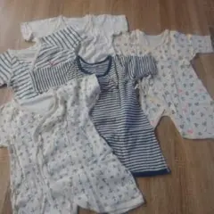 新生児 長肌着 5枚セット 50-60 綿100% まとめ売り ベビー 美品