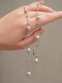 パールネックレス ゴールドチェーン デザインネックレス 上品 