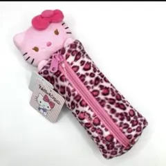 新品　ハローキティ　ヒョウ柄ぬいぐるみペンポーチ
