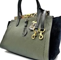 超希少✨COACH ショルダーバッグ 2way パイソン ターンロック カーキ