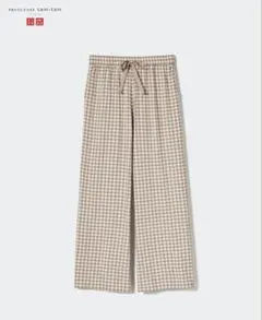 【新品タグ付き】ユニクロ / シアサッカーイージーパンツ（BEIGE・Sサイズ）