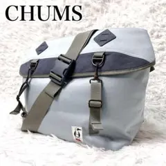【美品】チャムス メッセンジャーバッグ ショルダーバッグ 水色 ブタ鼻