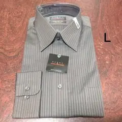新品未使用 KANSAI YAMAMOTO ストライプシャツ ブラウン系 Ｌ