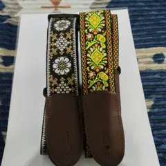 送料込み　刺繍デザイン ギター用ストラップ　2本セット