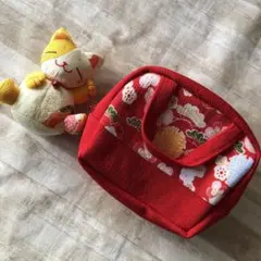 和小物　招き猫とミニバッグポーチセット