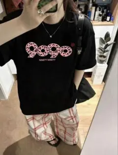 ★大人気 9090ロゴ付きTシャツ ブラック　Sサイズ