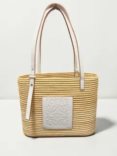 LOEWE ロエベ スクエア ストローバッグ カゴバッグ ホワイト - メルカリ