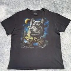 海外古着 DOM グラフィックTシャツ アニマル オオカミ 狼 ウルフ XLのサムネイル