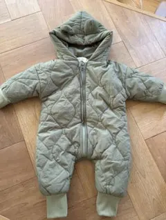 カバーオール ベビー アウター 防寒 ロンパース　カーキ