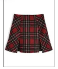 インパン裏地付きチェック柄ラメツイードミニスカート