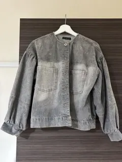 ノーカラーデニムジャケット デニムジャケット