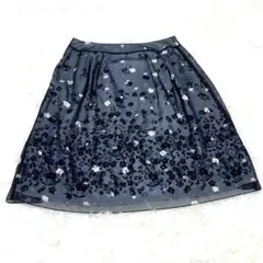 Aylesbury スカート 上品な光沢 花柄プリント フェミニン きれいめ