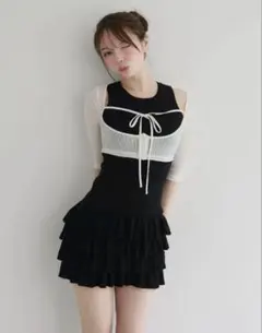 【美品】ANDMARY ブラック 半袖 ミニワンピース 2026年最新】ANDMARY カラー：ブラック系 レディース 半袖ミニ
