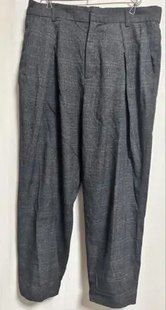 studio clip チェック柄テーパードパンツ グレー Lサイズ